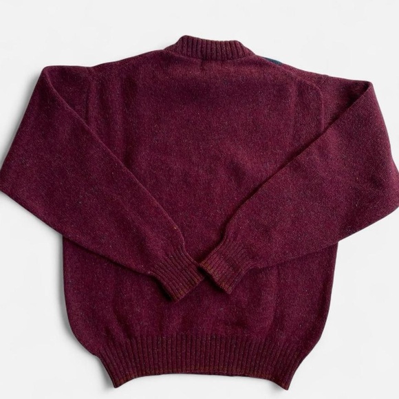 Vintage burgundy argyle wool mohair sweater - Picture 2 of 8